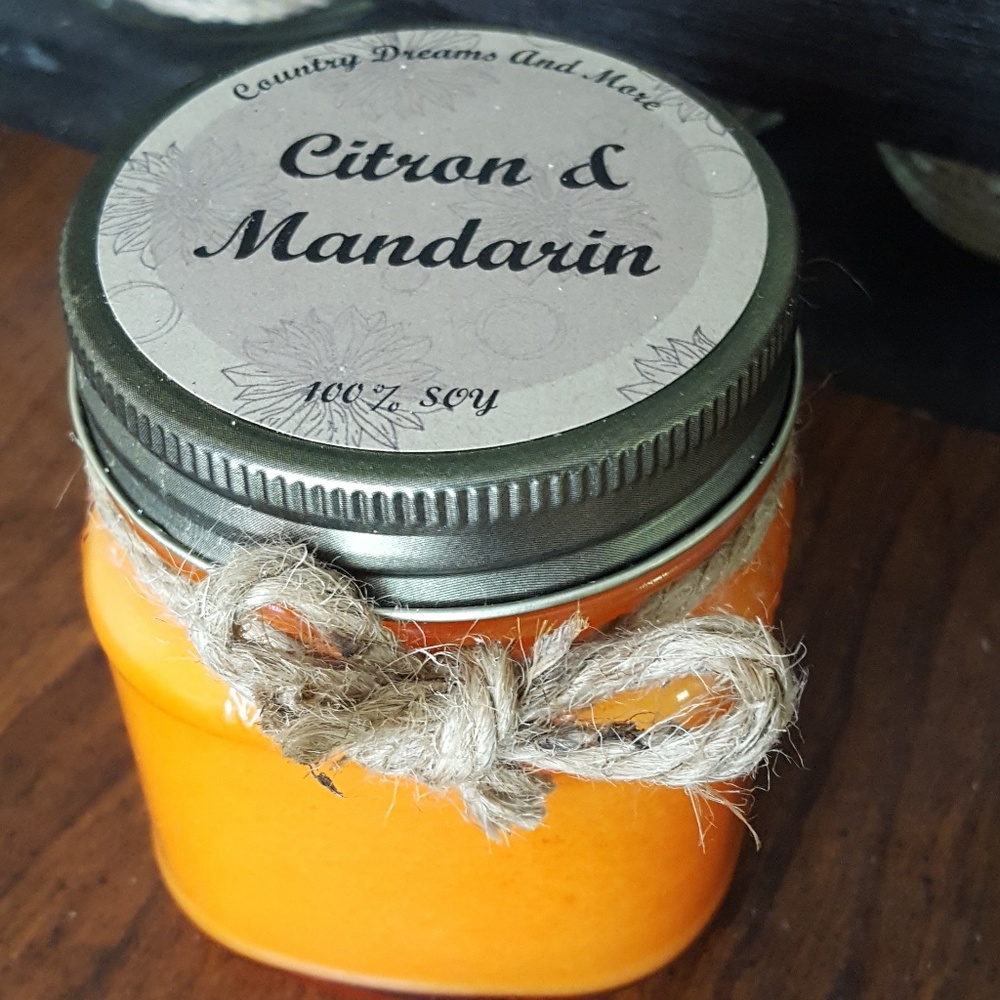 Citron and Mandarin 100% soy wax candle